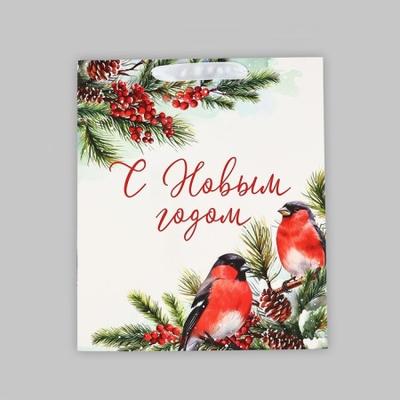 Laminated vertical "Bullfinch", Ml 23 x 27 x 11.5 cm, New Year-4