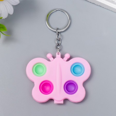 Trick Rubber Antistress (endless pimpa) "Pink butterfly" mix 6.5x5.5 cm-2