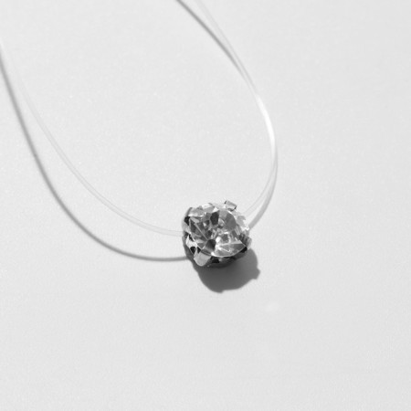 Set 2 objects: pendant, glitter "crystal" on the fishing line, white color, glitter color mix, 40 cm