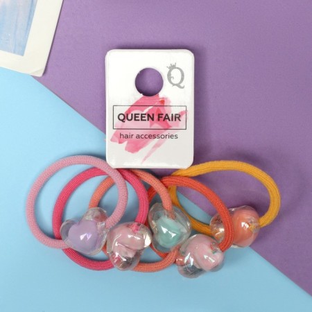 Hair elastic band "Certificces" (set 5 pcs) 3 cm, mix