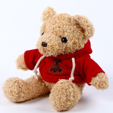 Soft toy "Bear" in a sweater, 30 cm, red color-1