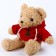 Soft toy "Bear" in a sweater, 30 cm, red color