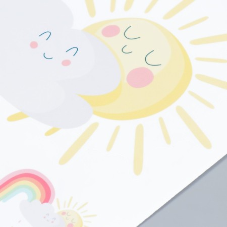 Sticker Plastic Interior color "Sun, cloud and rainbow" 28.6x39 cm-2