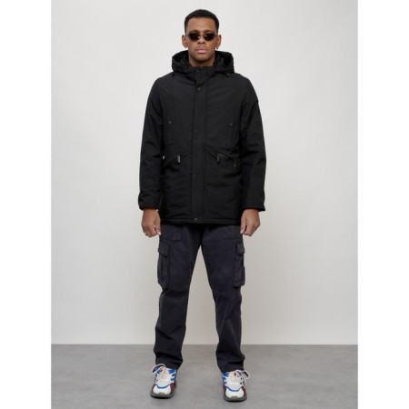 Male demi -season park, size 52, black color-6