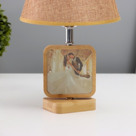 Table lamp with a photo frame 9x9cm (acrylic on magnets) 20x20x35cm-3