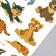 Tattoo on the body color with gold "animals" mix 15x10.5 cm