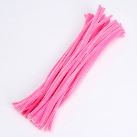 Wire with pile for crafts and decor set of 50 pcs., Size 1 pc. 30 × 0.6 cm, pink color-2