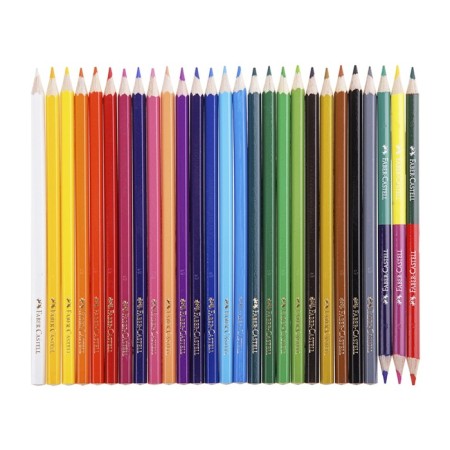 Pencils 24 colors Faber-Castell "Castle" hexagonal + 3 two-tone pencil + sharpener-1