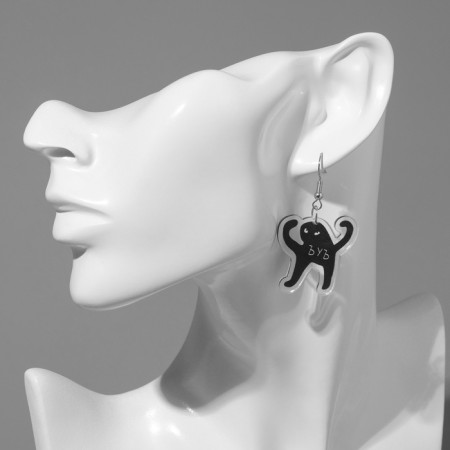 Acryl Earrings "Kommersant", black color-3