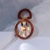 The desktop mirror is a suspended “circle”, bilateral, with an increase, d mirror surface 9 cm, the color “amber” color