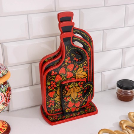 Set of cutting boards "Countess", 3 pcs, Khokhloma