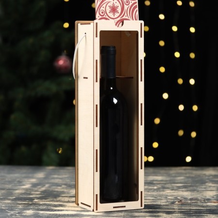 Box for wine "Happy New Year!" pattern, 34x10x8.6 cm-1