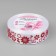 Satin tape "Autumn flowers", 25 mm × 23 ± 1 m, white color No. 001