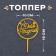 Topper "Happy Birthday", circle, with rhinestones, color gold