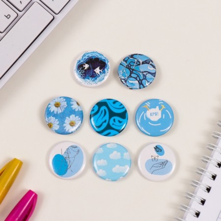 Icons sunset set 8 pcs d = 25 mm "blue" 16.5x17 cm-2