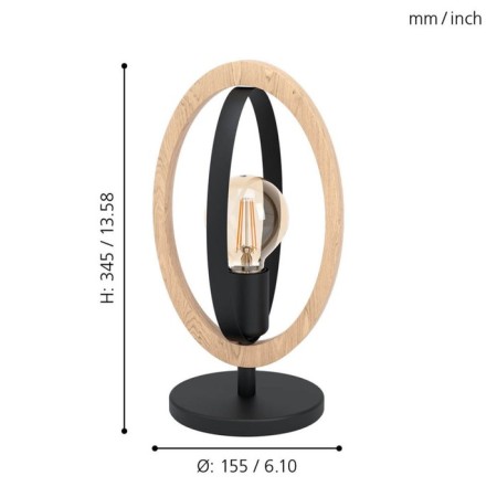 Basildon table lamp, 1x40W E27, black color-2
