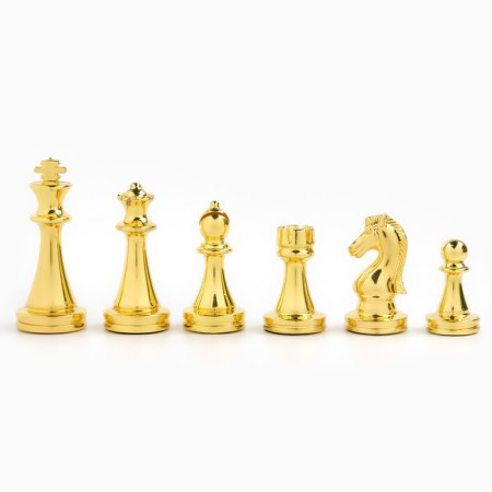 Chess souvenir, wooden board 30 x 30 cm, metal figures-2