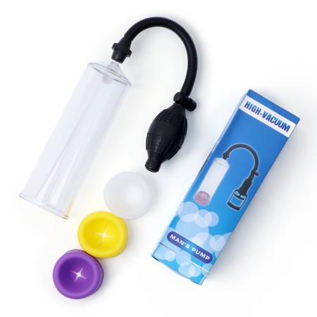 Pump for penis of the oki, vacuum, pear, ABS plastic, 23 cm, transparent-6
