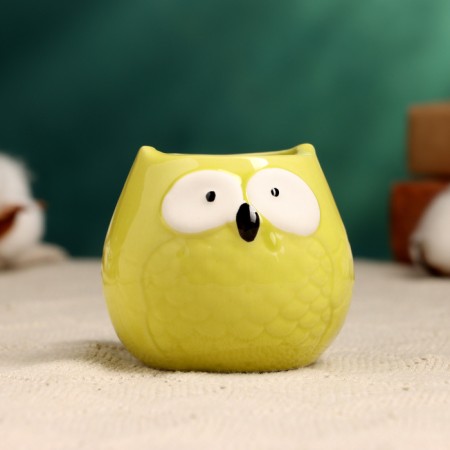 Pot "Owl Green" 5x6cm-1