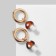 Earrings "Mushrooms" fly agaric in specking, white-brown color in gold