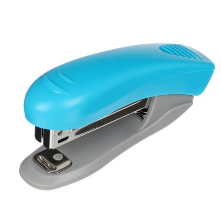 Stapler No. 10, up to 10 Davente sheets plastic case, built -in anti -stepler, neon blue