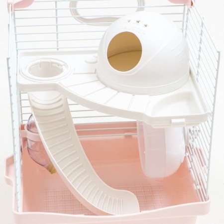 The cage for rodents is equipped, 23 x 19 x 28 cm, pink-4