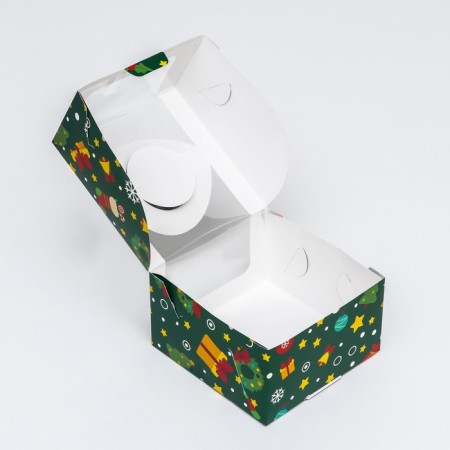 Bearbox under the Bento-Port with the Window "New Year Emerald", 14 x 14 x 8 cm-9