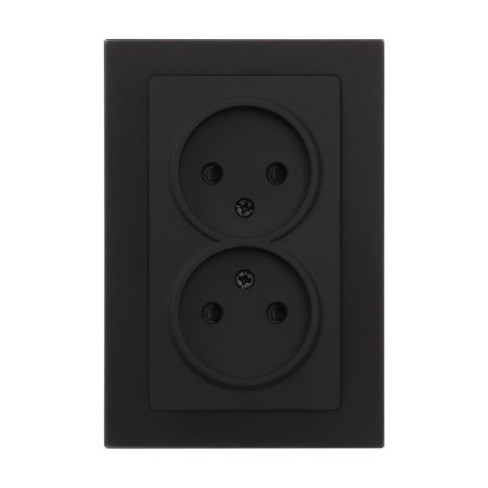 Double Tot Matte Glass, 10 A, hidden, without salary, glass, black-2