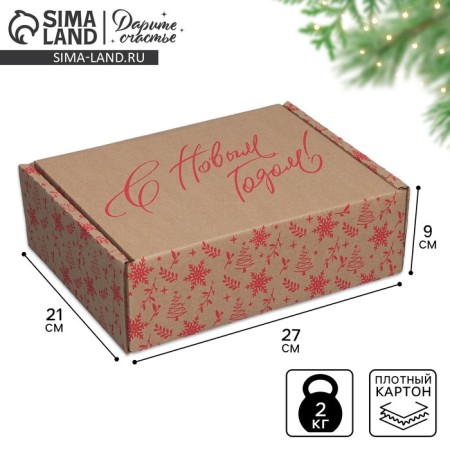 Box the team "Happy New Year", Bury, 27 x 21 x 9 cm, New Year