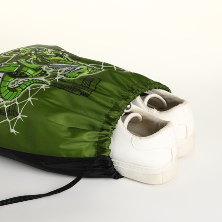 Bag for shoes on the lace, green color-3