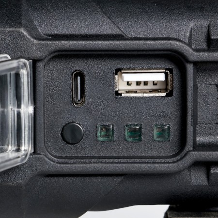 Flight battery flashlight, 40 watts, 8000 mAh, 1200 lm, P50, USB, 4 modes, 27 x 12 cm-3