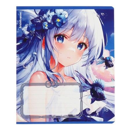 A notebook of 18 sheets in the Erichkrause Kawaii Whale line, cover coated cardboard, block offset, 5v, mix-2