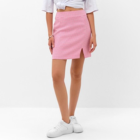 Women's skirt with a cut Mist p. 48, pink/white