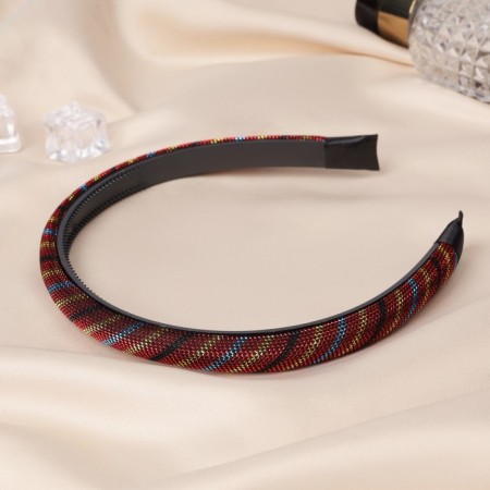 Hair rim "Virginia" 1 cm, stripes shine, mix