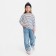 Longsliv children in strip KAFTAN, size 36 (134-140 cm), white/black color