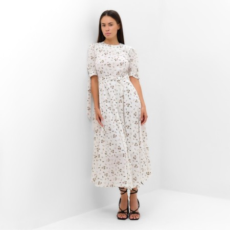 Women's dress Mist Flower Midi, R.44, White-1