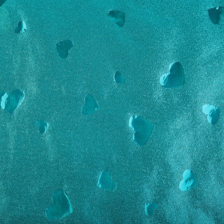 Metallized "heart", turquoise, 0.7 x 2 m-1