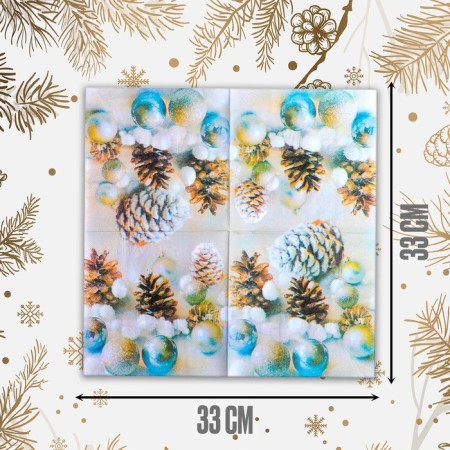Paper napkins "New Year's toys", 33x33 cm, set 20 pcs.-1
