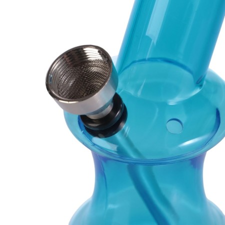Bong, H-15 cm, "coil", acrylic, blue-1
