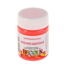 Acrylic paint FLUO 50 ml, ZHK Decola, fluorescent red light, 4328336