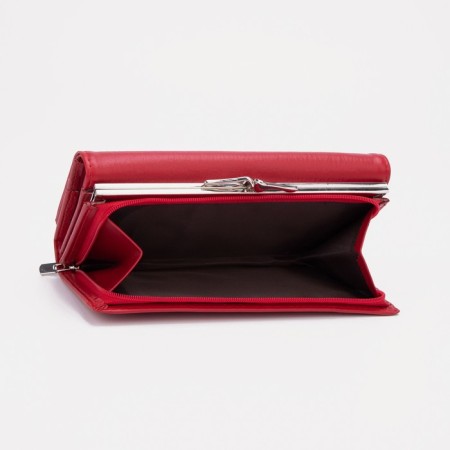 Women's wallet on magnets, red color-4
