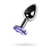Anal plug with the Toyfa Metal rhinestone, silver, amethyst, 7 cm, d = 2.8 cm
