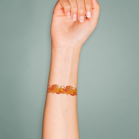 Tattoo on the body color "Bracelet. Fire" 20x3 cm-2