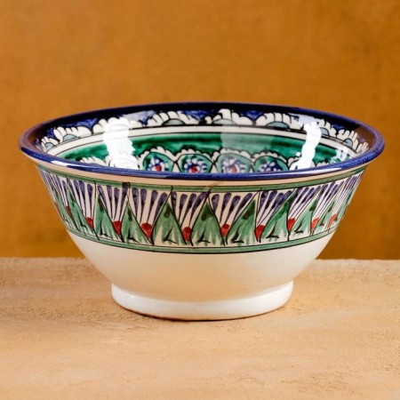 Rishtan ceramics "Patterns", 18 cm, large, blue-4