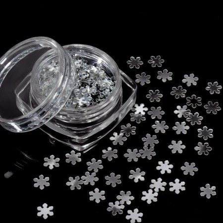 Sequins for decor "snowflakes", silver color