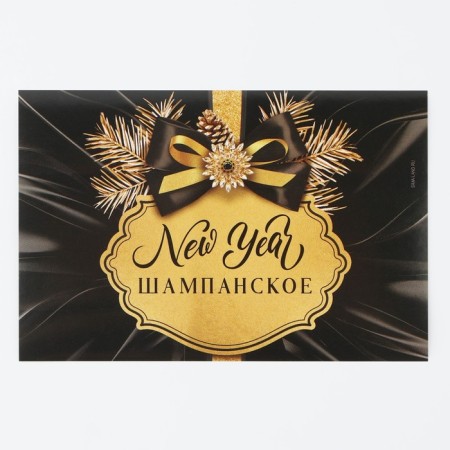 Stick on the bottle "Champagne New Year", h/s, 12 x 8 cm-3