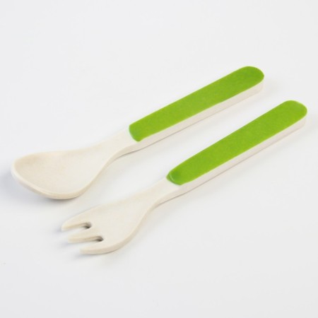 A set of bamboo dishes "Lazvets", 5 objects: plate, bowl, glass, fork, spoon-6