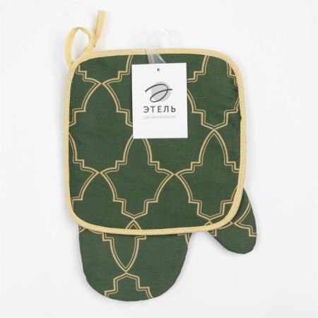 Set "Gold Ornament" mittens-seging 20x28cm, seize 19x19cm, 100% HL, Vatin 250g/m2-5