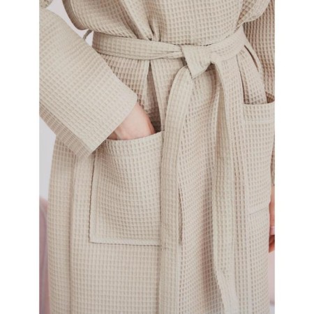 Unisex bathrobe Pamira, size l, beige color-5