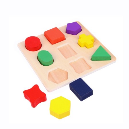 Puzzle “Studying colors and figures”, 9 volumetric figures, mix-3